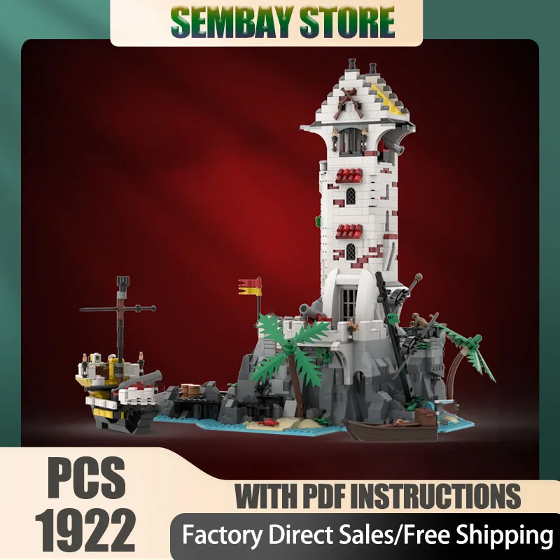 

Pirate Fortress Model Moc Building Bricks Modular Crimson Cove Tower Model Technology Blocks Christmas DIY Toy Construction Gift