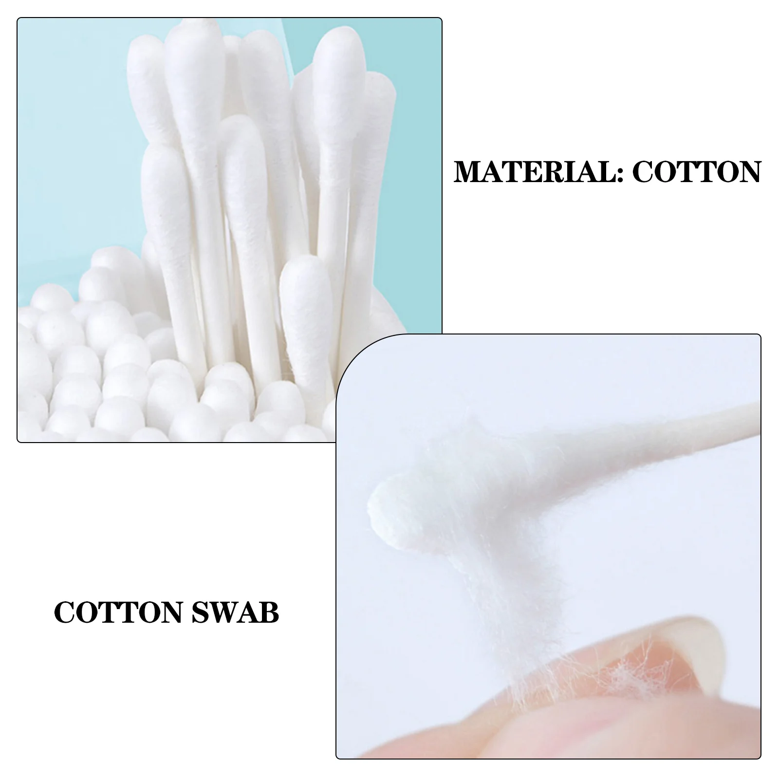 2 Boxes Disposable Cotton Swabs Compact Design Not Easy to Damage Multi-Use for Ear Cleaning and Cosmetics Sanitary Swabs