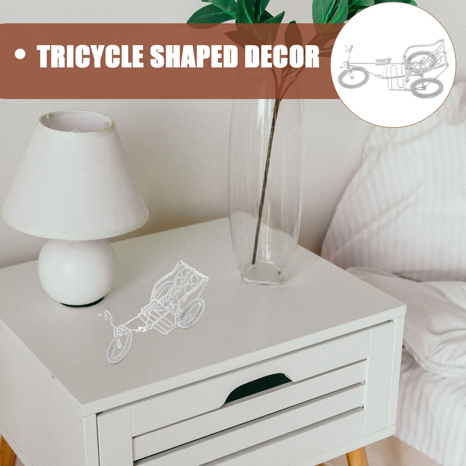 

Винтажный декоративный трицикл в стиле ретро для дома: украшение для гостиной, кофейни, спальни, кабинета, рабочего стола, тумбы. Креативный декор.