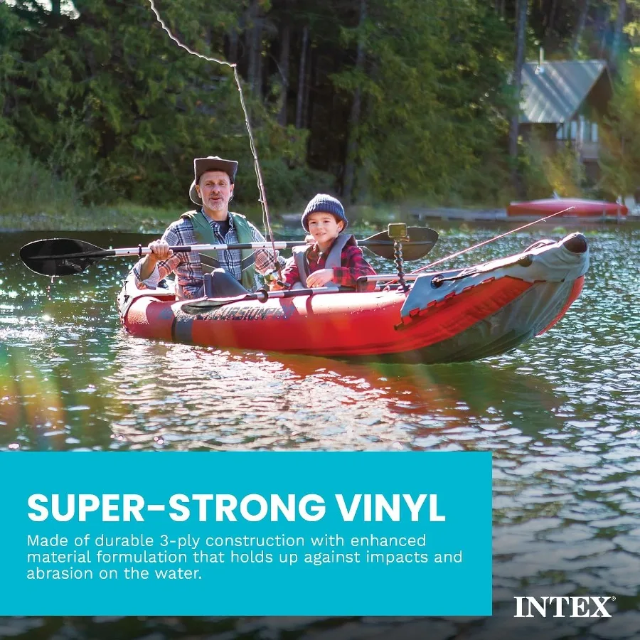 INTEX Excursion Pro K2 Inflatable Kayak 2-Person Set with Paddles & Pump - view 4