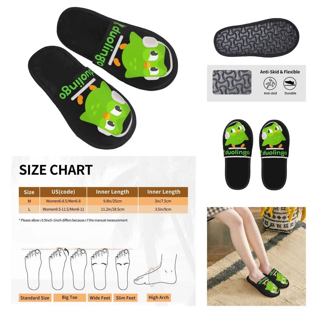 

Duolingo Owl Duo Men Women Furry slippers,Cosy pantoufle homme Home slippers