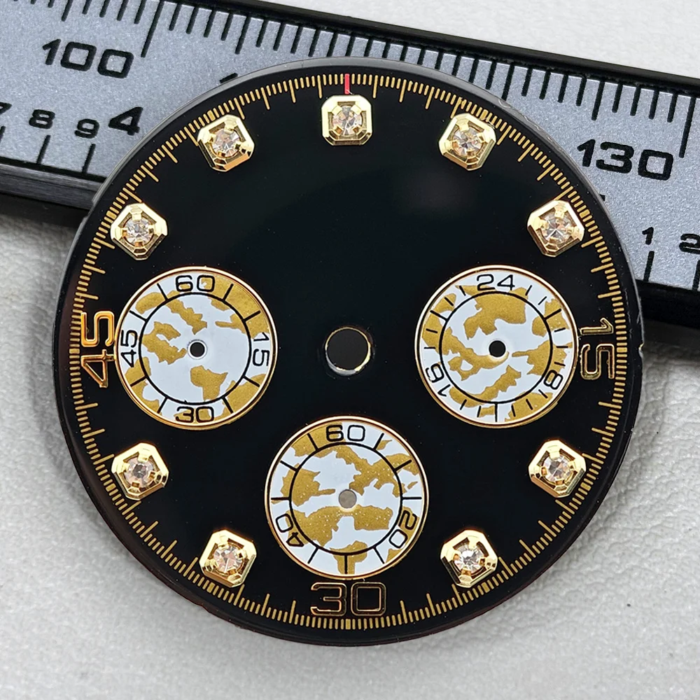 29mm VK63 Dial Luminous Dial Panda Dial Suitable for Daytona 39mm Case Quartz Watch VK63 Movement Watch Replacement Accessories view 6