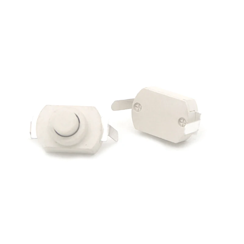 10 pièces interrupteur à bouton-poussoir 1288BM DC 30V 1A lampe de poche interrupteur à Angle droit 2P blanc auto-verrouillage lampe de poche bouton interrupteur marche-arrêt