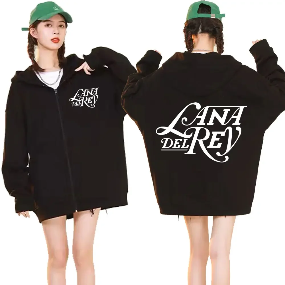 

Lana Del Rey Graphic Logo Zipper Hoodie Men's Women's Aesthetic Clothes Oversized Zip Up Sweatshirt Fashion Casual Hoodies Coats