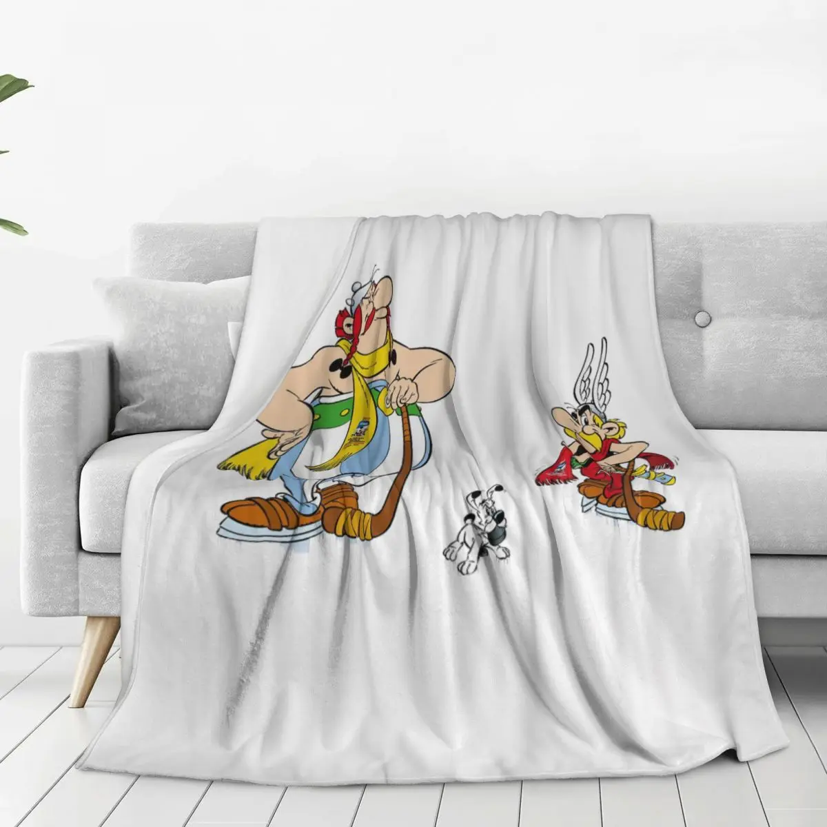 Asterix And Obelix Dogmatix Blanket Flannel Lightweight Sofa Throw Blankets For Home Bedroom Office Throws Bedspread Quilt