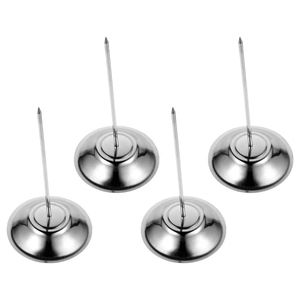 4Pcs Stylish Stainless Steel Bill Spindle Stick Receipt Holder Fork for Restaurant Office Kitchen Desk Invoice Ticket Memo