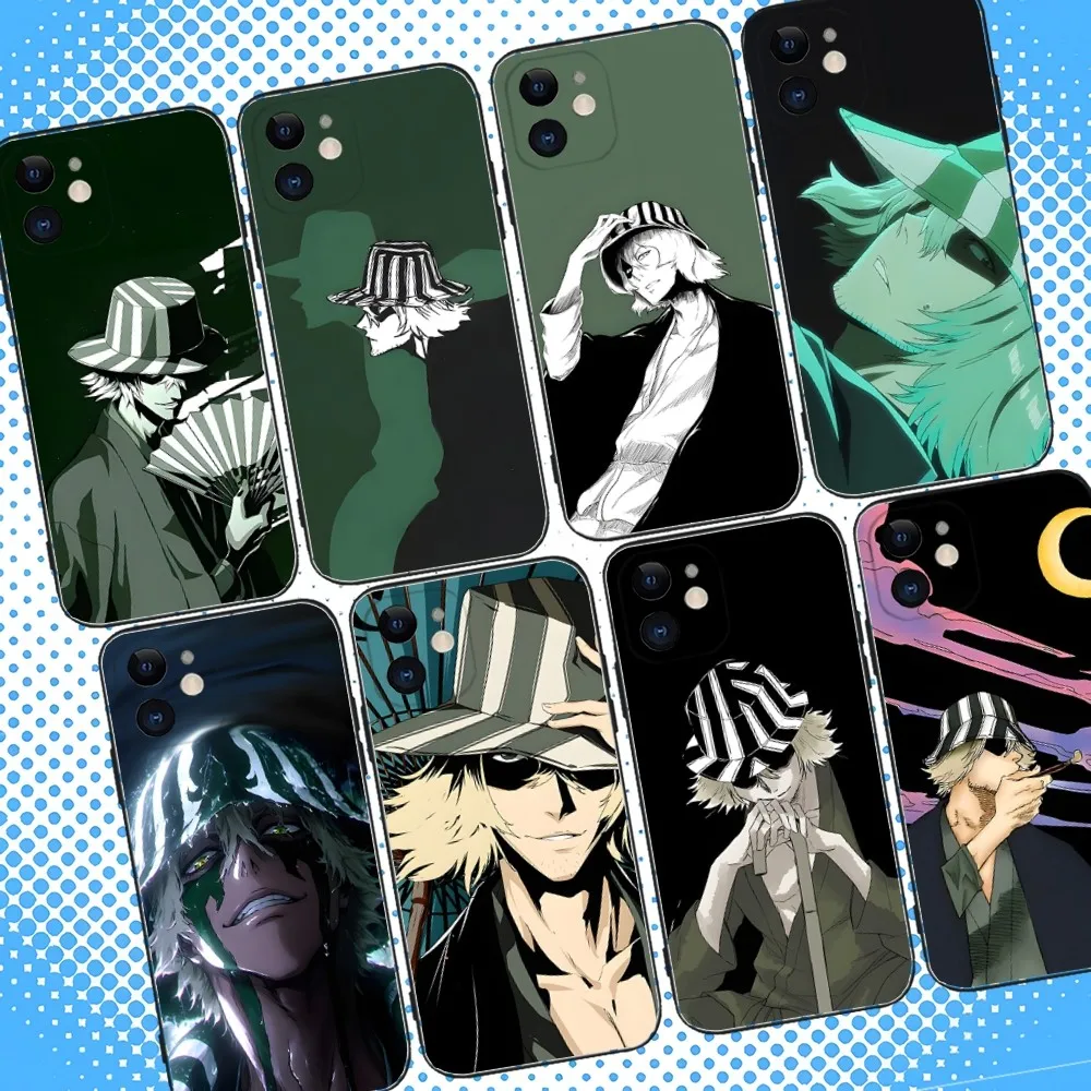 

Urahara B-BLEACHS Kisuke Phone Case For iPhone 16,15,14,13,12,11,Pro,Max,Plus,X,XS,XR,SE,8,7,Mini,Soft Silicone Black Case