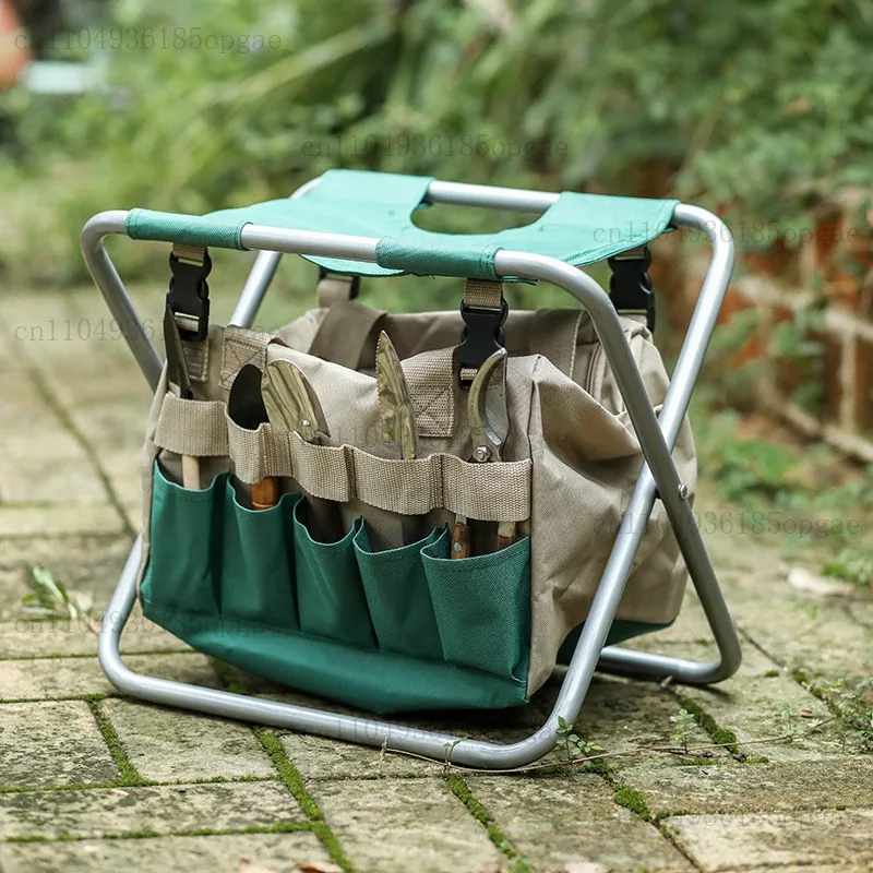 multifunctional-gardening-tools-storage-bag-stool-foldable-canvas-storage-shovel-scissors-portable-toolkit