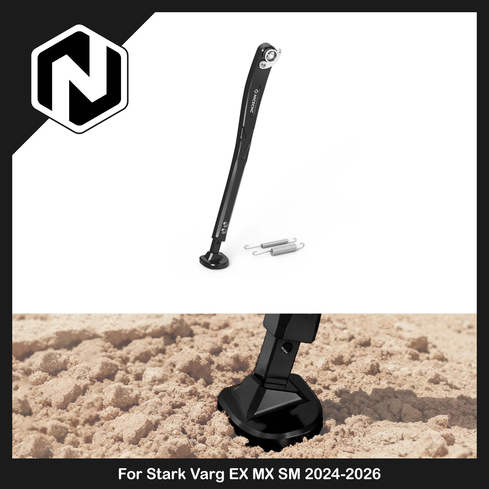NICECNC Adjustable Kickstand Aluminum For Stark Varg EX MX SM 2024 2025 2026 Billet Aluminum CNC-machined Electric Bike Parts