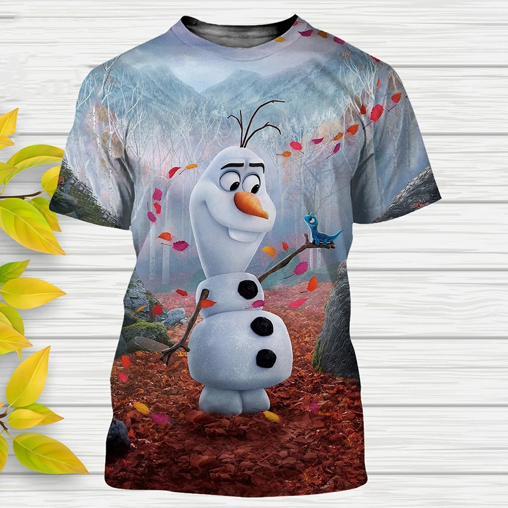 

Funny Disney Tshirts Frozen Cartoon Anime Olaf 3D Print Men Women Fashion Streetwear Oversized T Shirt Kids Boys Girls Tees Tops