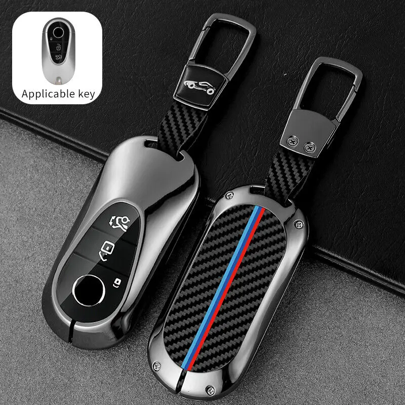 

Zinc Alloy Leather Car Remote Key Case Cover for Mercedes Benz New C GLC E S W206 W223 2020 On Keychain Key Shell