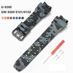 Camouflage Silicone Strap for Casio G-Shock G-9200 GW-9200 9101 9102 9110 9125 Men Sport Rubber Watch Band Bracelet Accessories