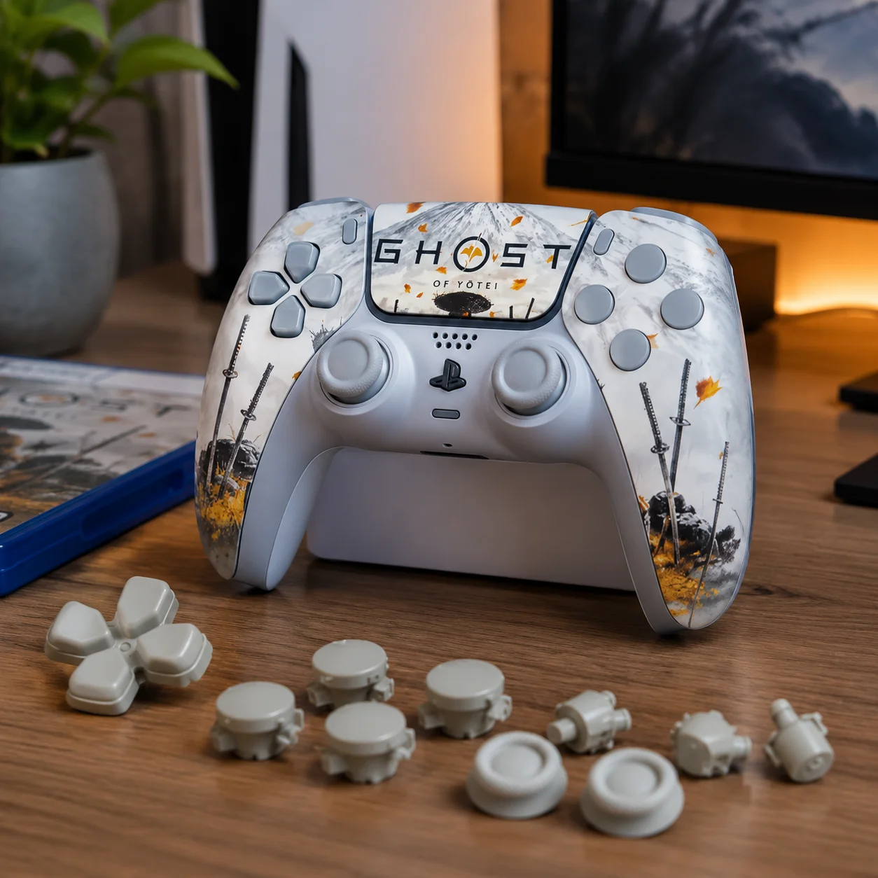 PS5 Controller Replacement Shell Case Buttons Touchpad Cover Ghost Faceplate Housing Protect Gaming Accessory