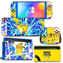 Pokemon Pikachu Protective Film Skin Cover Sticker Decal for Switch OLED Console Joy-con Controller Dock Skin Vinyl Stickers