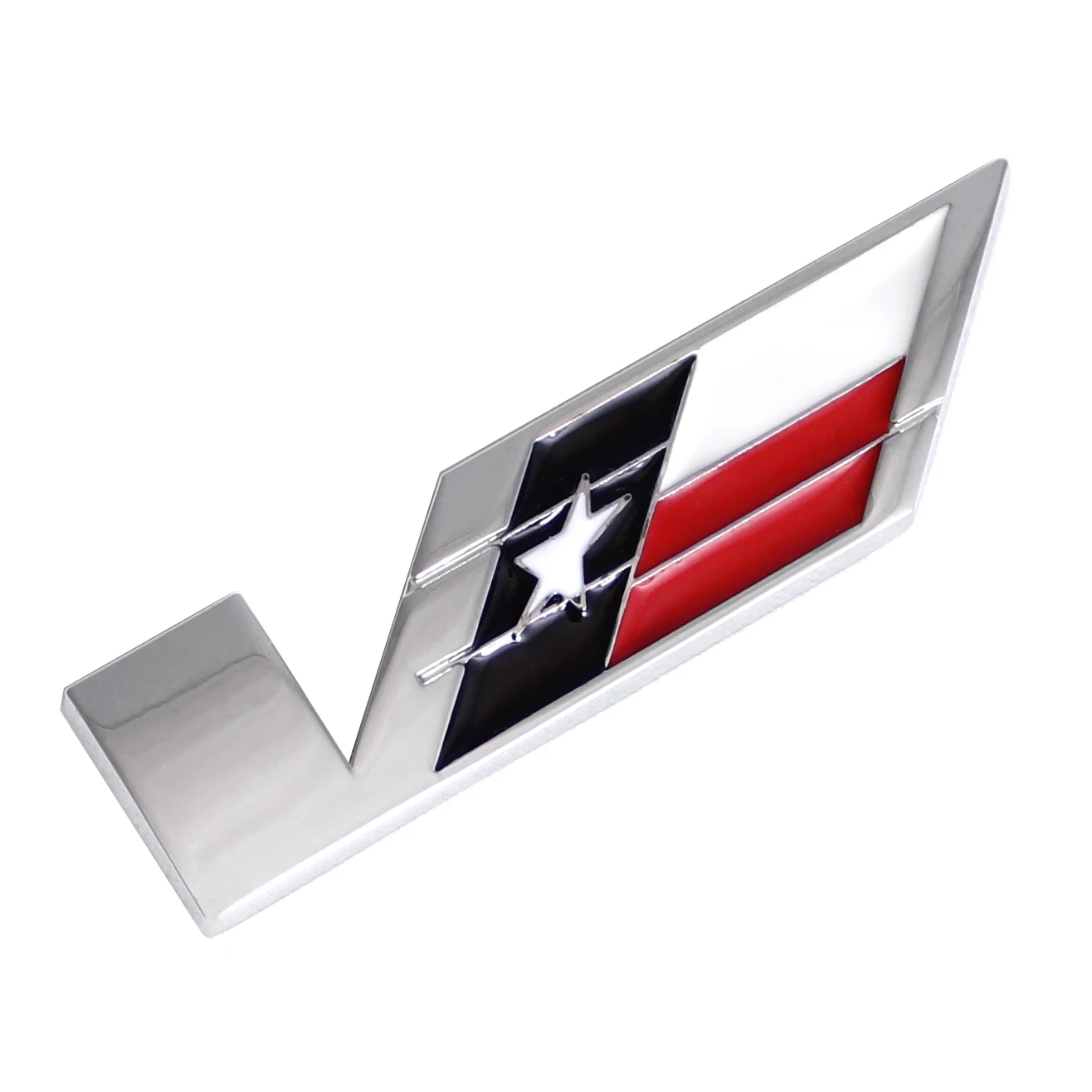 2 Pieces Texas Chrome V Logo ESV CTS-V STS-V ATS-V XLR Accessories Stickers Car Fender Decoration Rear Door Emblem