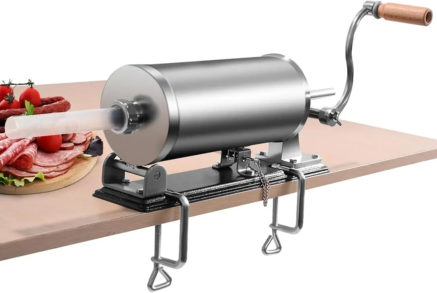 Máquina Manual para Rellenar Salchichas de Acero Inoxidable, Rellenadora de Salchichas de 3L, Inyector de Salchichas, Prensa de Salchichas con 4 Tubos de Relleno