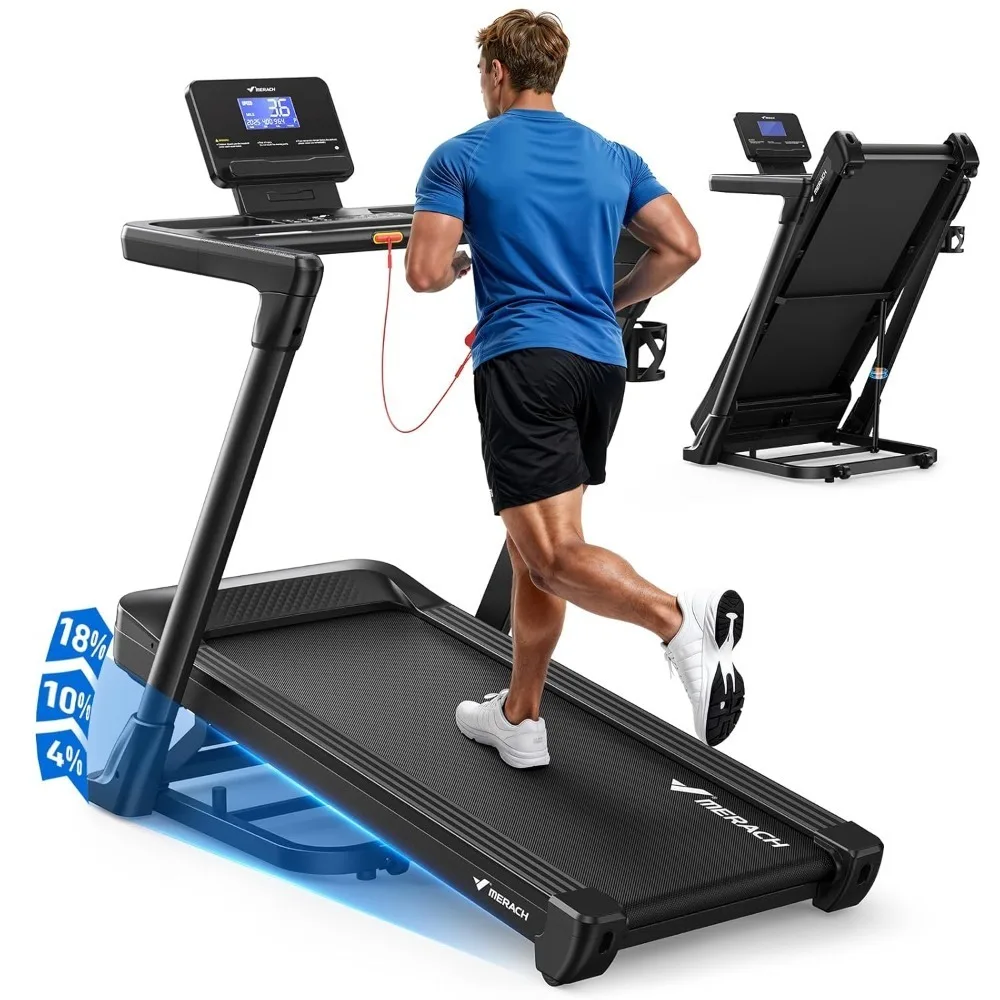 

Treadmill with 15/18% Auto Incline, 55"/47"x18"/19" Wide Belt Treadmills, 0.5-8.7MPH/10MPH 3.5HP Brushless Incline, Custom