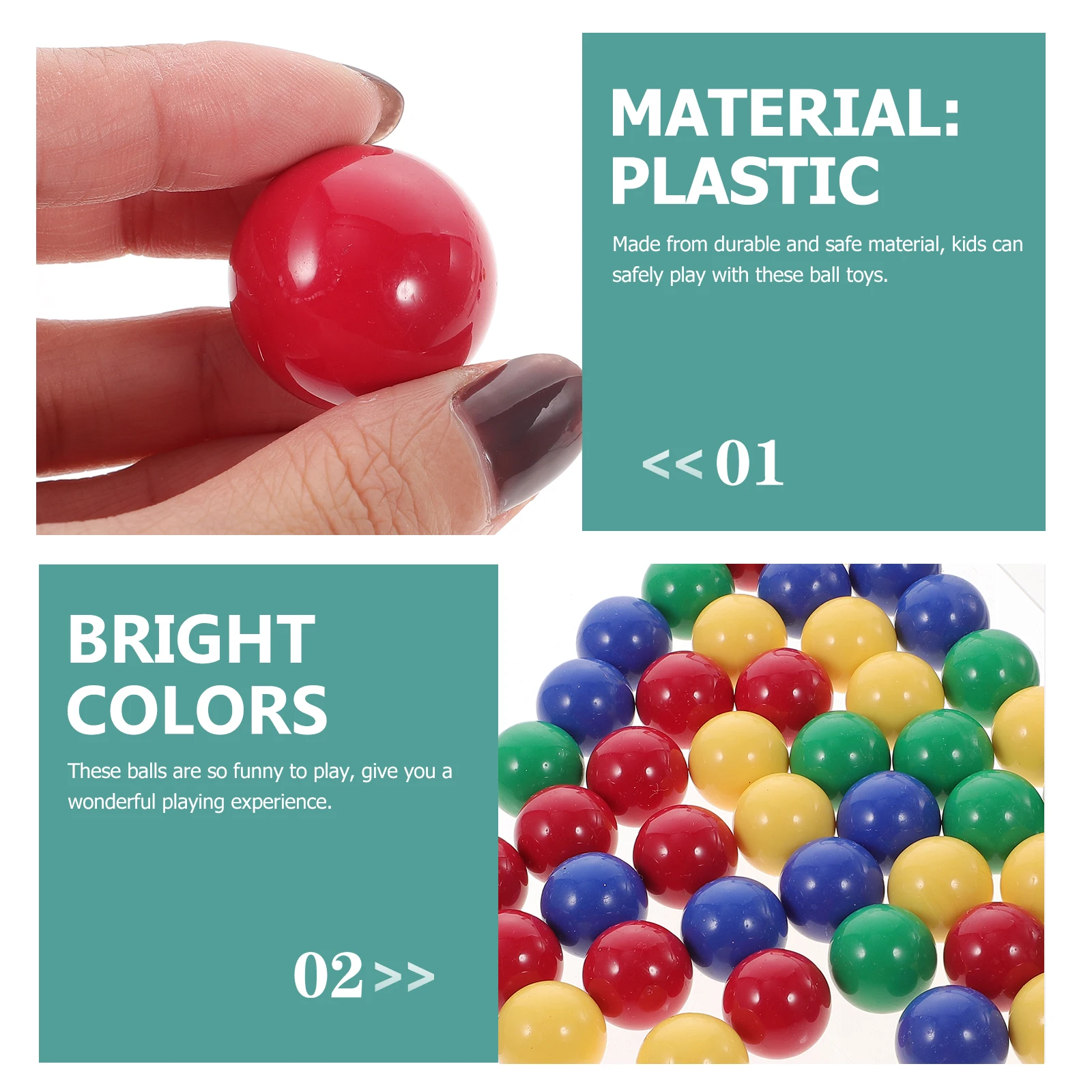 48pcs การสอนคณิตศาสตร์ Aid 25 มม.สีพลาสติก Marbles ของเล่นเด็กเกมเปลี่ยนห้องเรียนรางวัล