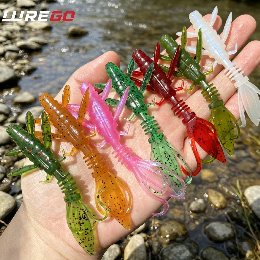 4PCS Soft Plastic Insect Lure, PVC Creature Bait with Segmented Body & Thin Forked Tail, Bass Trout Fishing Soft Lure