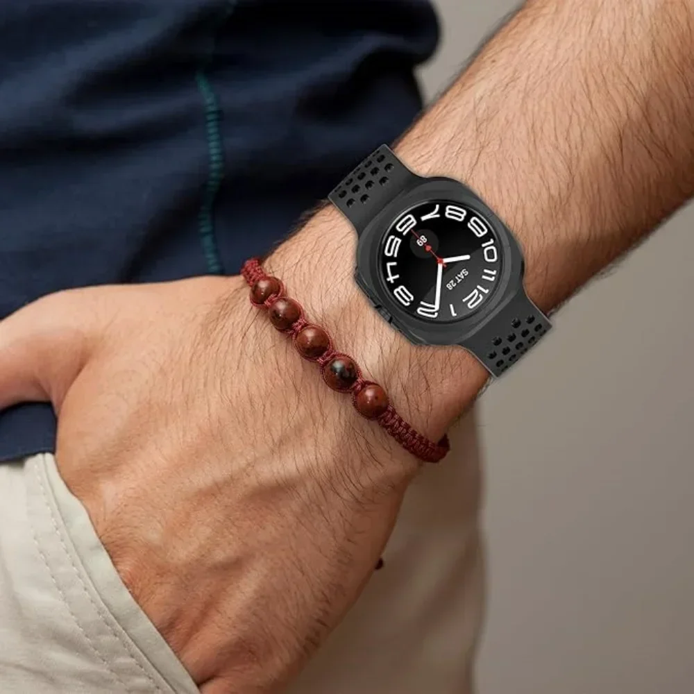 Силиконовый ремешок для Samsung Galaxy Watch 7 Ultra 47 мм, магнитная складная пряжка, дышащий умный браслет-браслет для часов Ultra