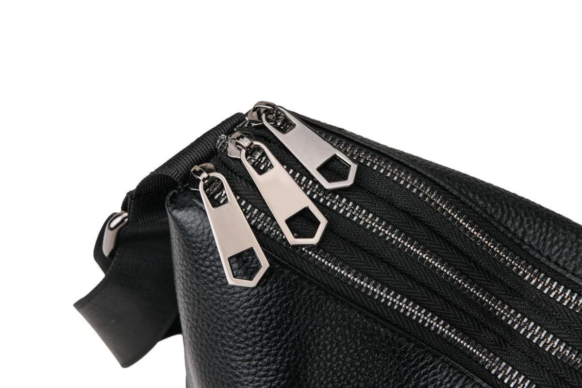 New Men's Handbag Genuine Leather Single Shoulder Crossbody Bag Cowhide Texture Simple Men's Bag Fashionable Leisure Zipper C...