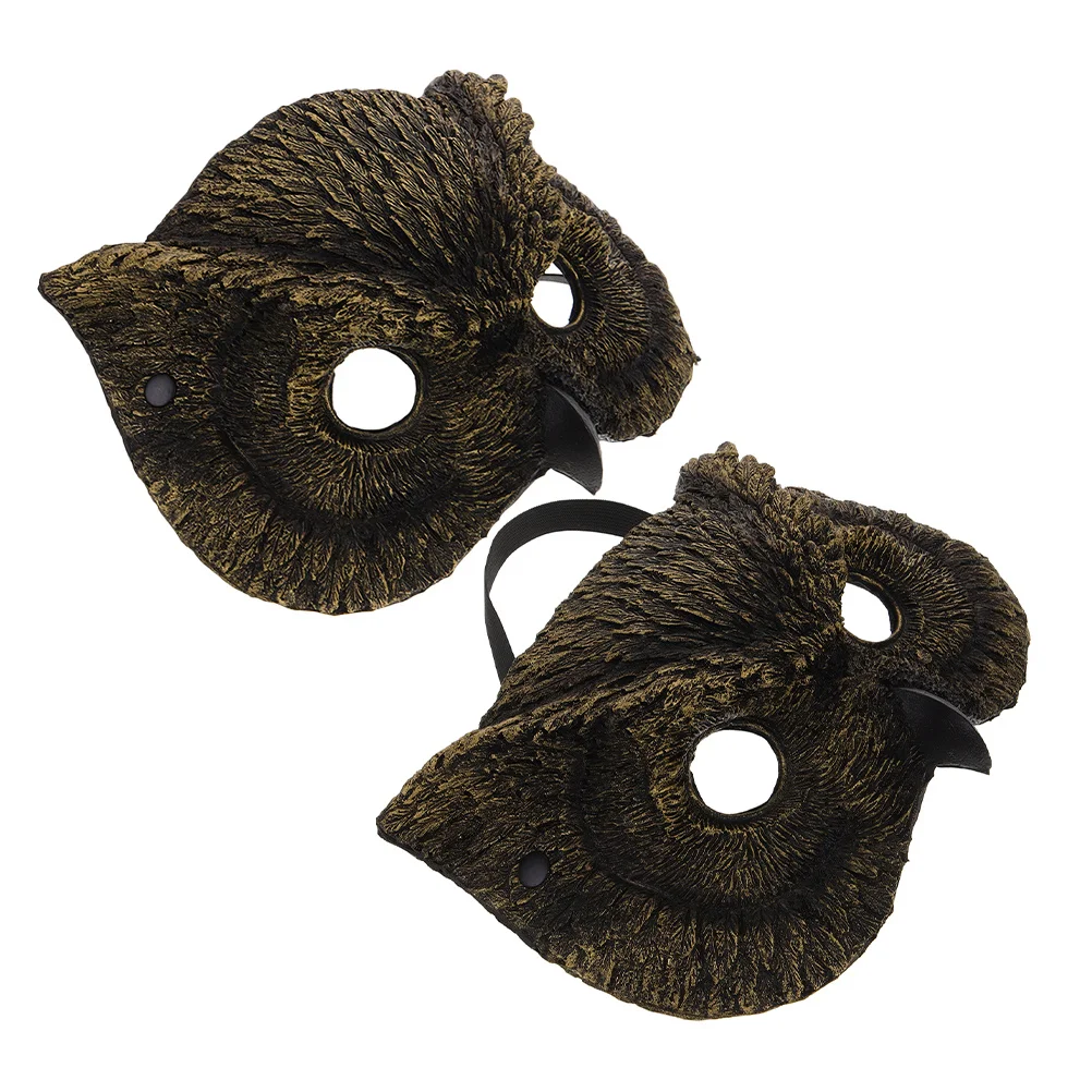 2Pcs Owl Mask Halloween Masquerade Costume Adult Half Face Cosplay Masks for Boys Men Halloween Masks for Woman