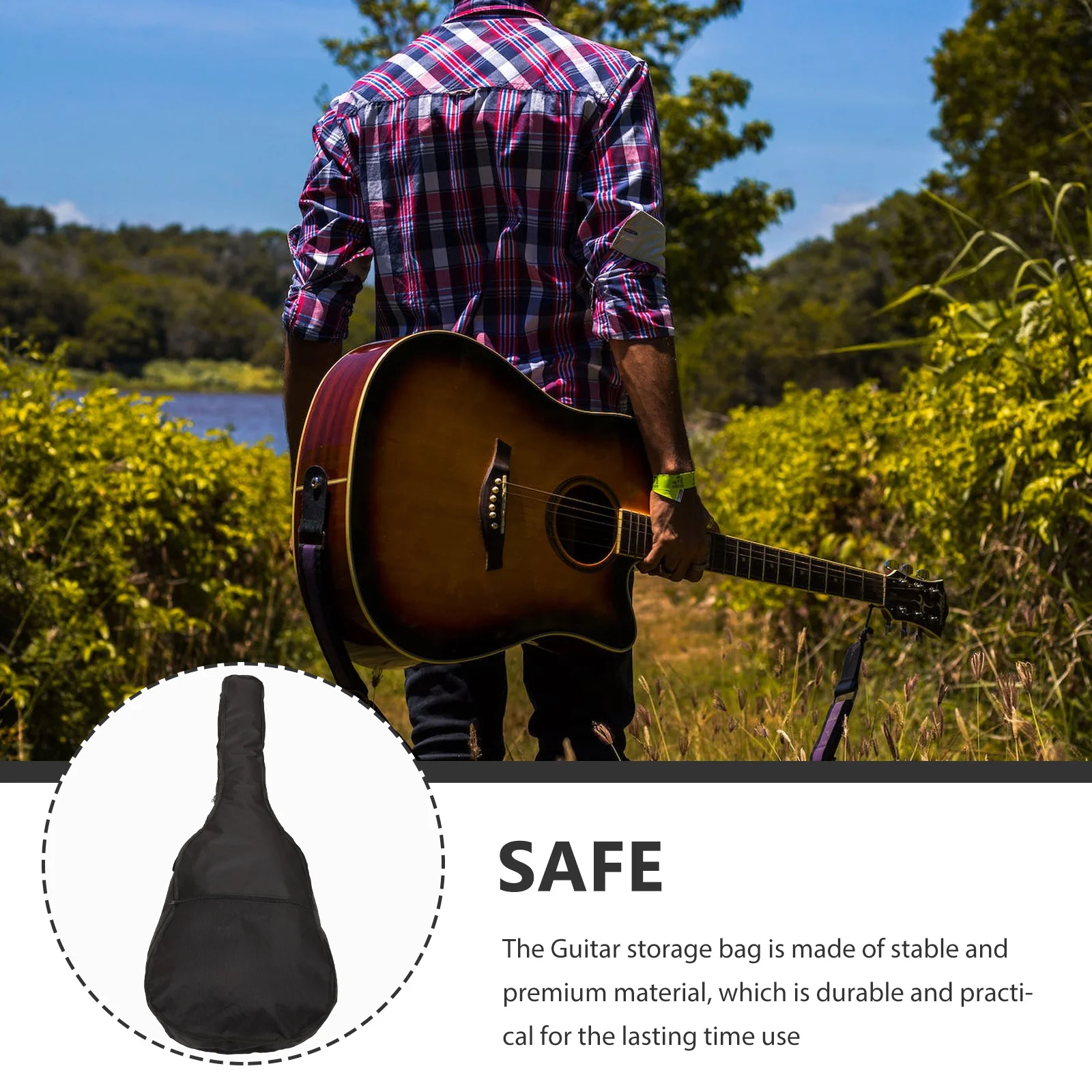 

Guitar Bag Thick Oxford Cloth Waterproof Portable Lightweight Durable Instrument Storage Pouch For Electric Guitar Case