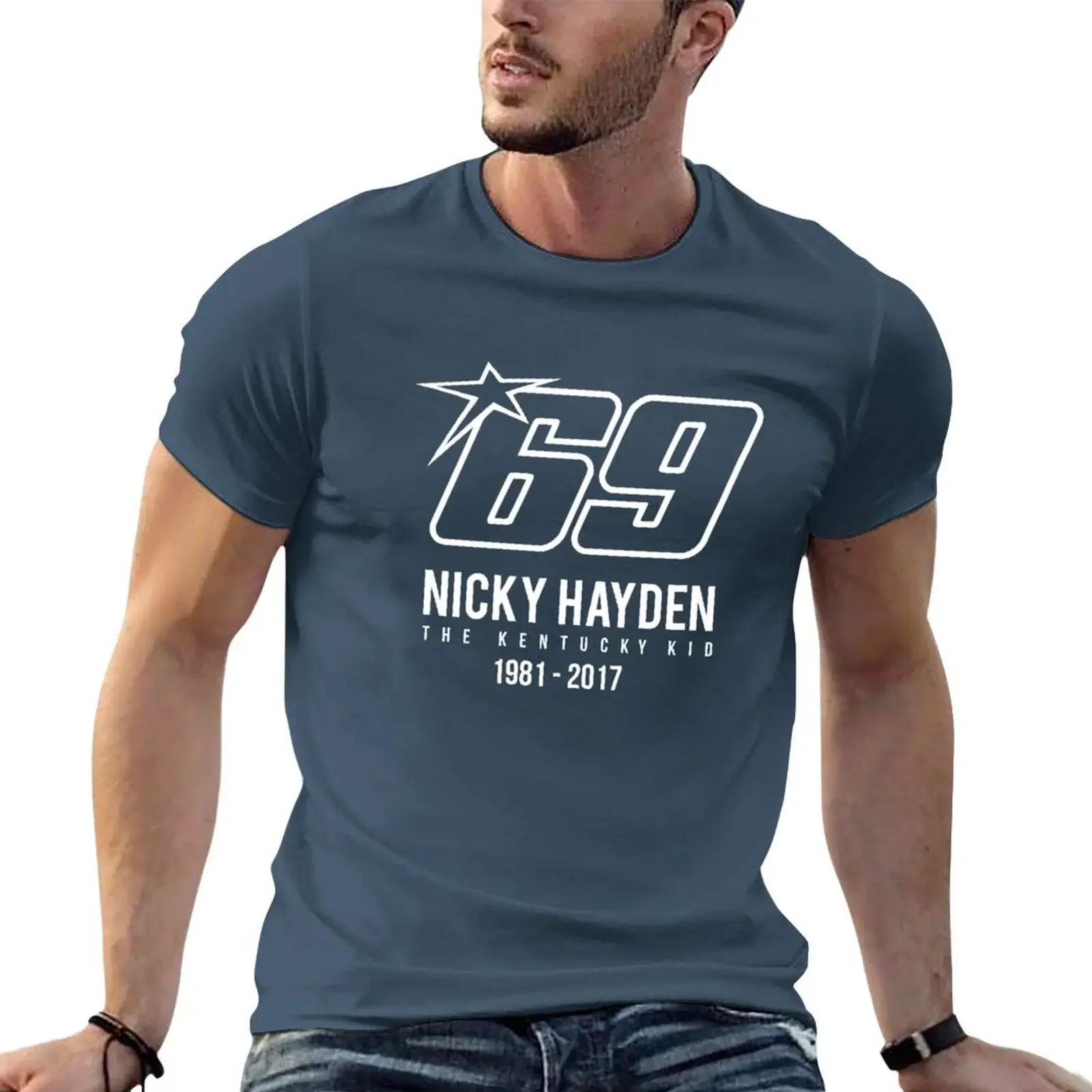 Tribute To Nicky Hayden T-Shirt vintage oversized for a boy fruit of the loom mens t shirts