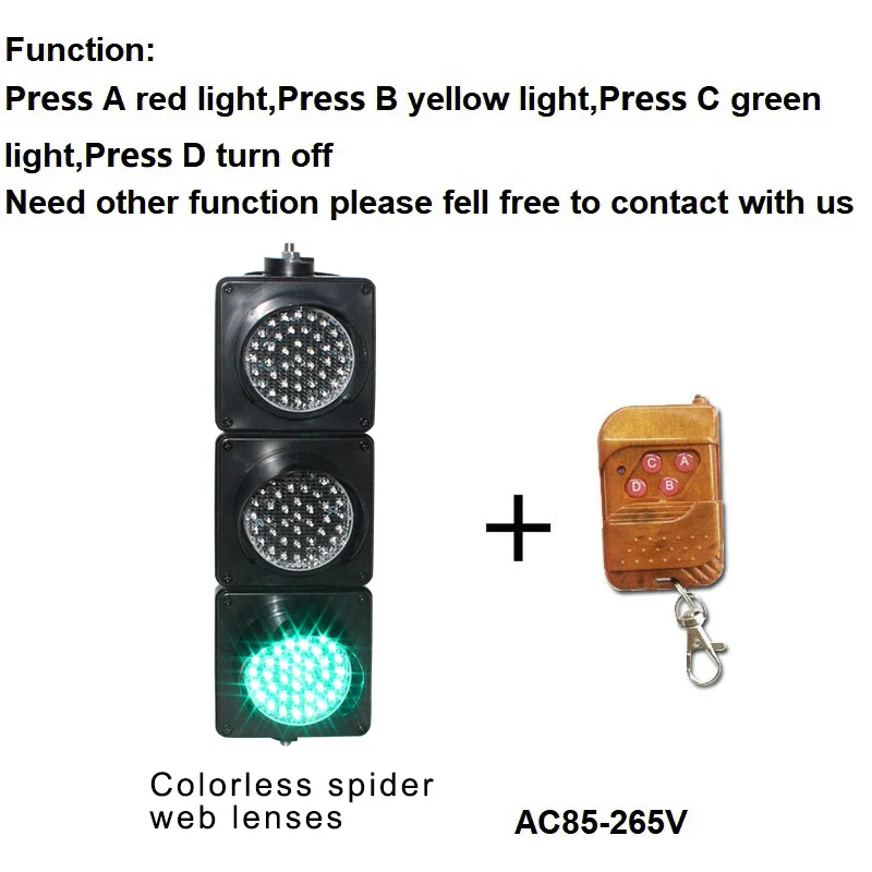 with controller Full Color LED Lamp Red Yellow Green for school teaching 100mm Traffic Lights  with Plastic Cobweb Lens