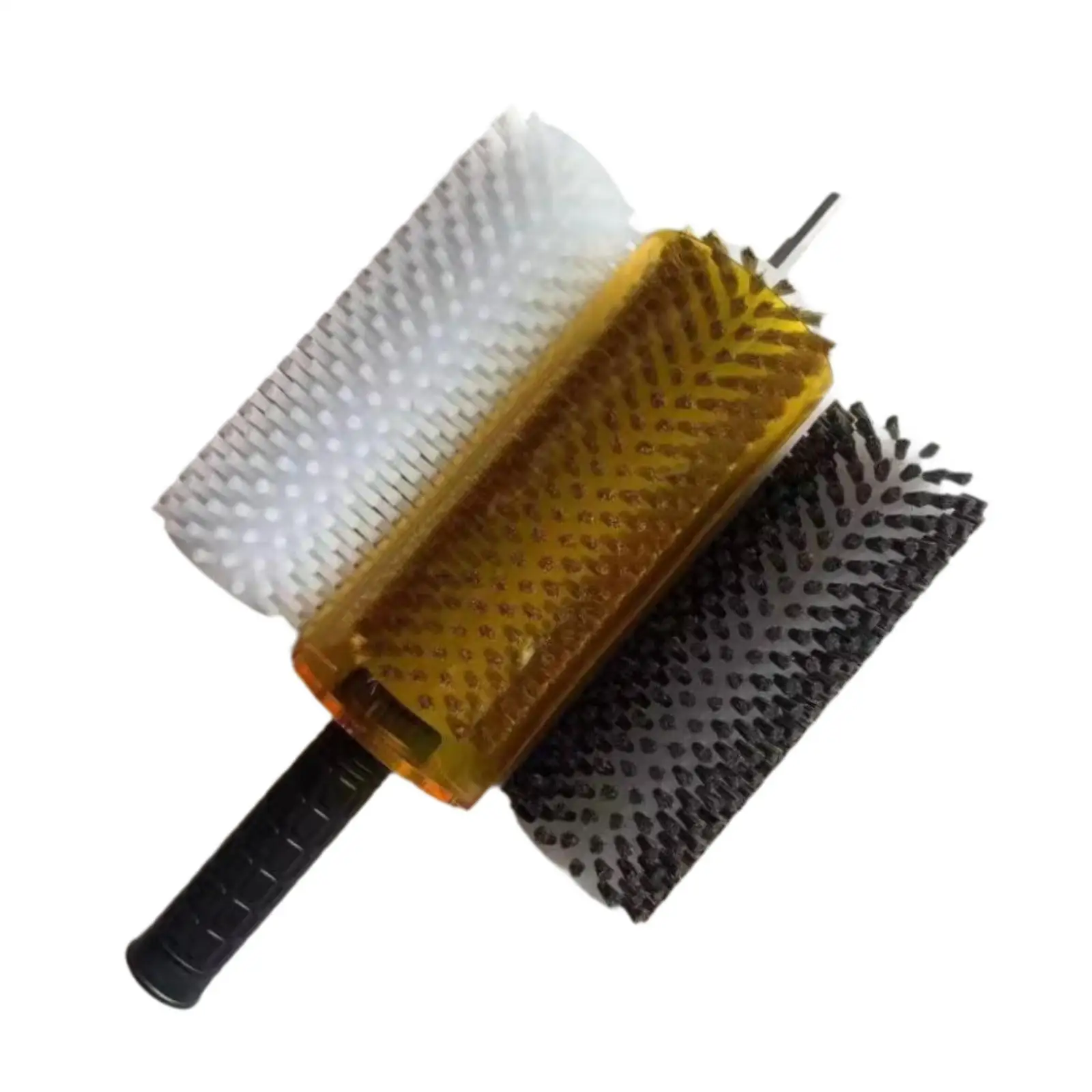 Ski Waxing Brush Set, escova rotativa com tampa do punho do eixo, Nylon Brass Horsehair, escovas de cera eficientes