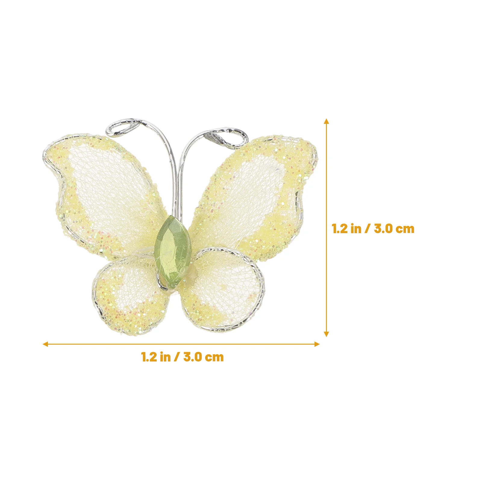 Autocollants papillon scintillants pour faveur de mariage, maille de couronne filaire, autocollants transparents décoratifs, 50 pièces