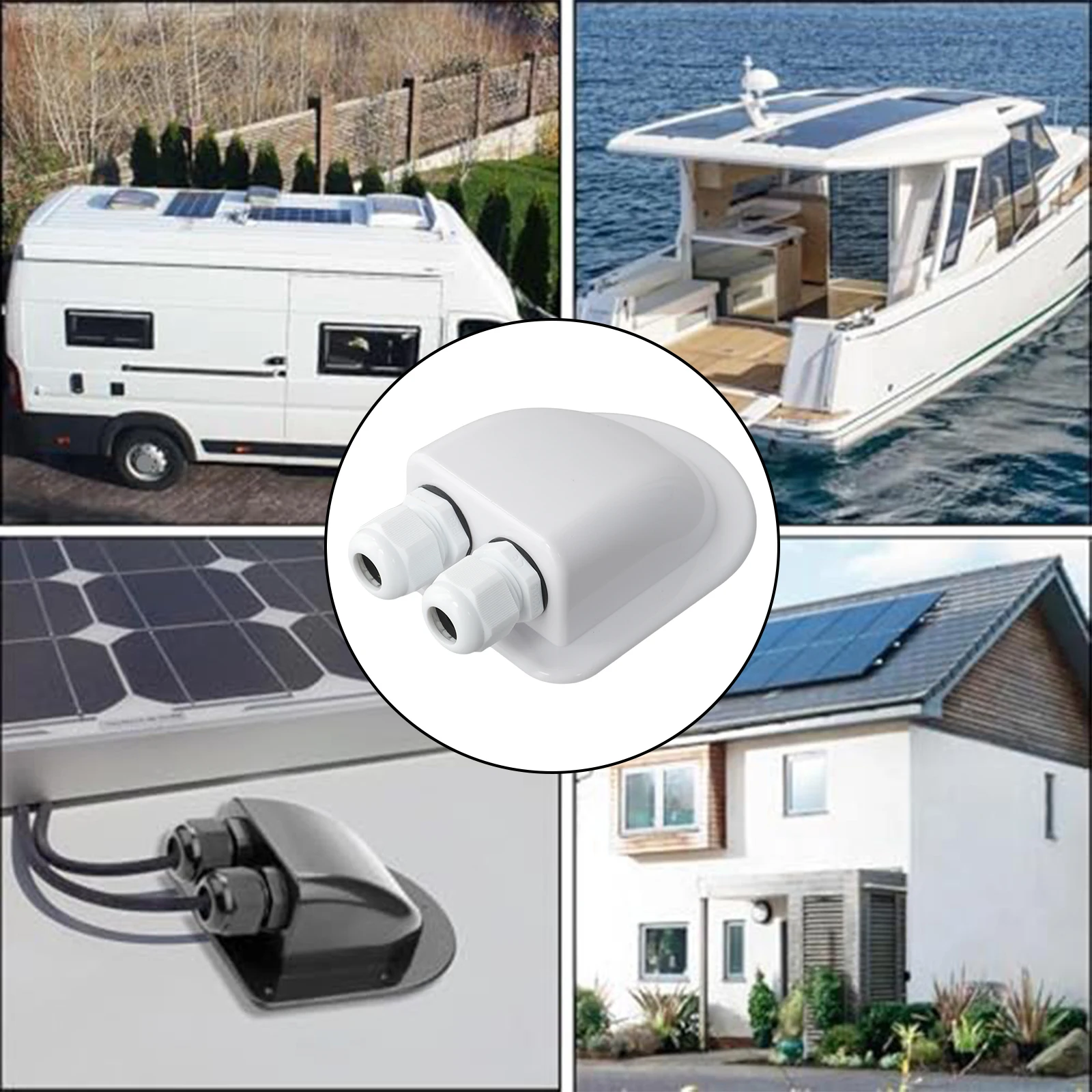 RV Cable Grommet Cable Grommet Box White Black Abs Waterproof Cable Protector Grommet Sealing Waterproof Protection