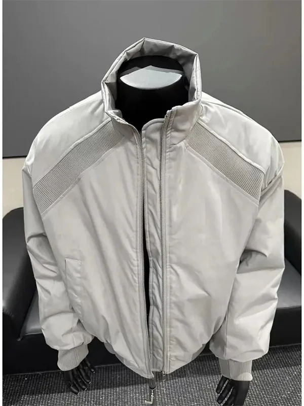 

Large Size Deconstructed Patchwork Cotton Jaet Men's Winter American Functional Baseball Sle Stand Collar Bomber Coat