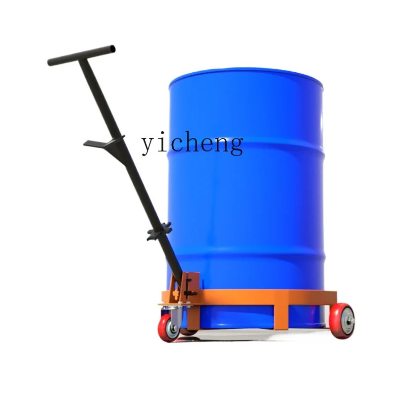 

ZK oil drum truck 200 liters hand push chemical drum plastic round iron drum manual trolley