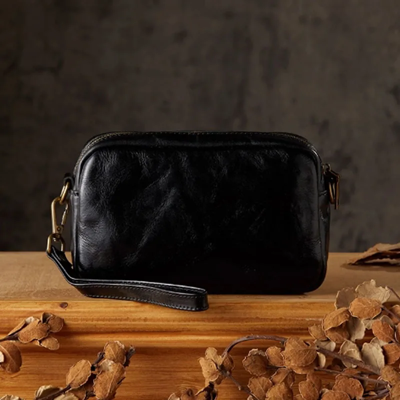 AETOO Handcrafted genuine leather clutch for men, multi-functional retro and personalized handbag, vegetable-tanned cowhide sing