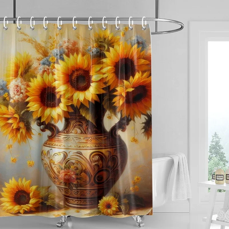 Home decoration shower curtains for bathroom waterproof curtain fabric Modern Nordic style Living Room Halloween Autumn Pumpkin