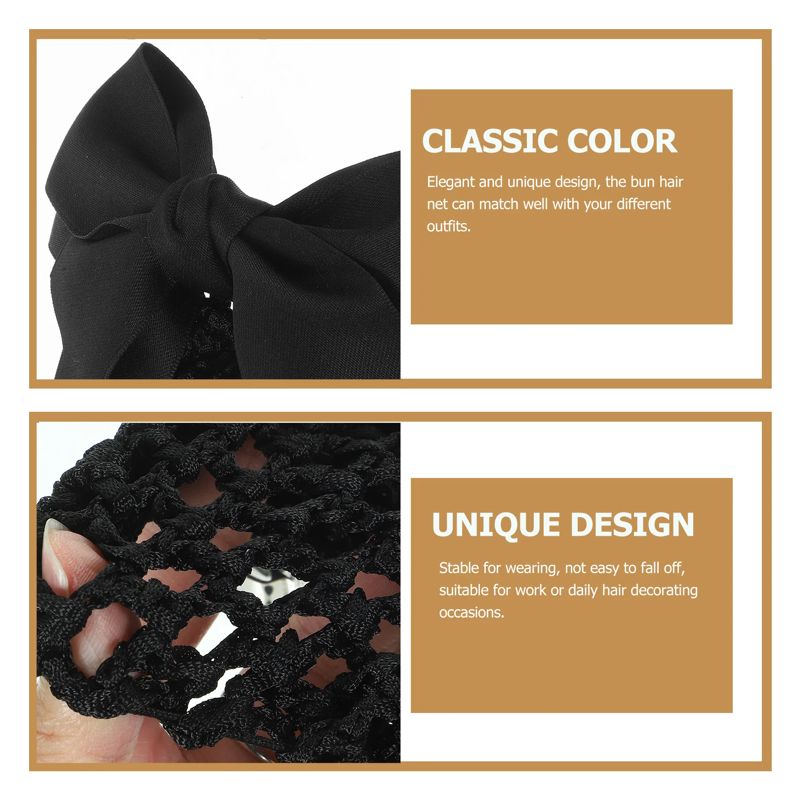 

2 pcs Butterfly Bow Hairnet Clip Bun Net Barrette Women Hairnets For Buns Daily Wear Work Hair Decor Hair Accessory