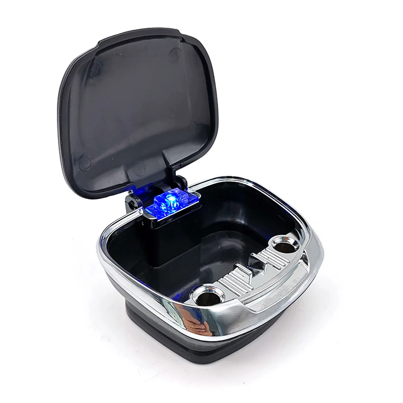 Universal Black Car SUV Cigarette Ashtray Stand Holder Blue LED Detachable Base