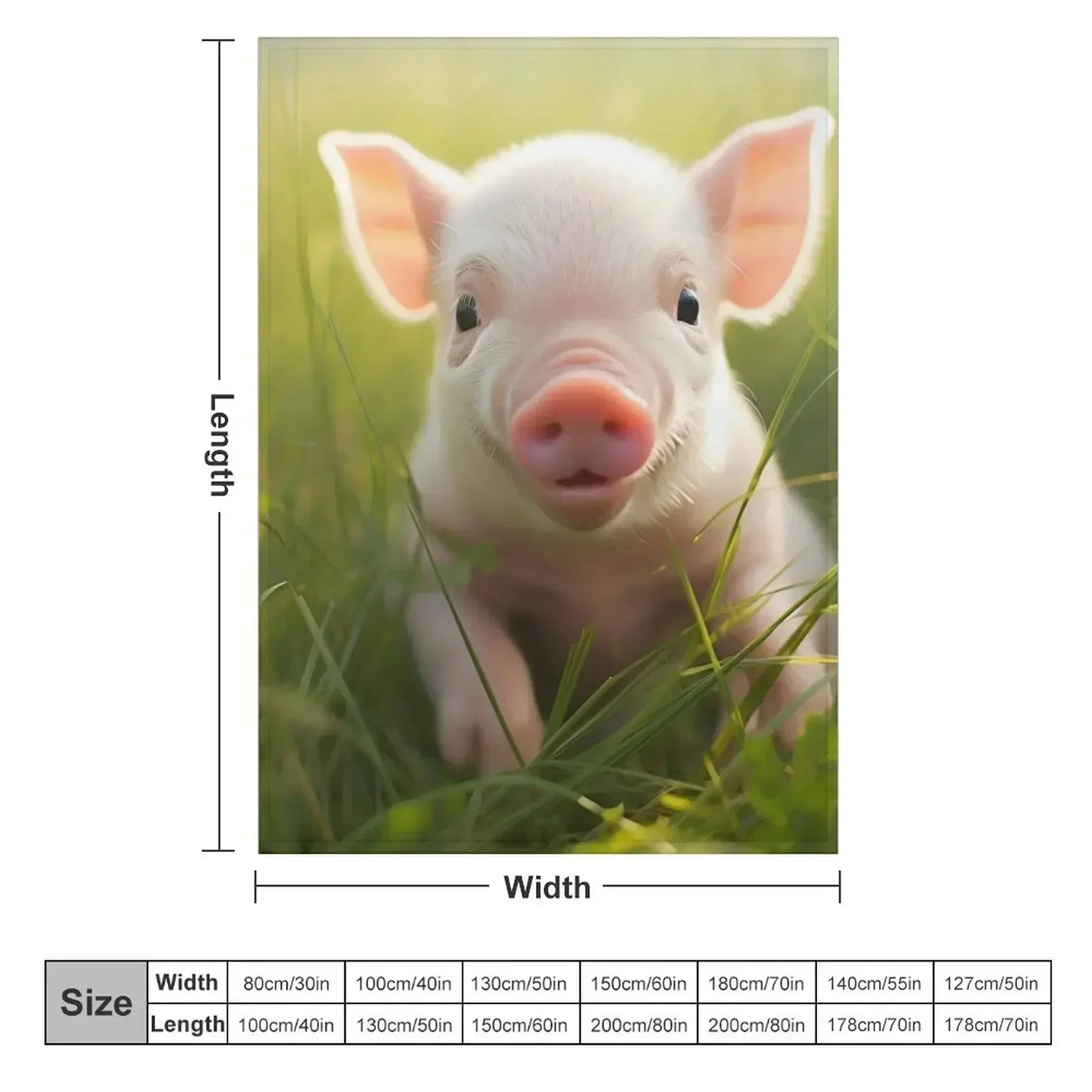 Adorable potbelly pig digital print Throw Blanket Personalized Gift Shaggy anime Large Loose Decorative Sofa Blankets