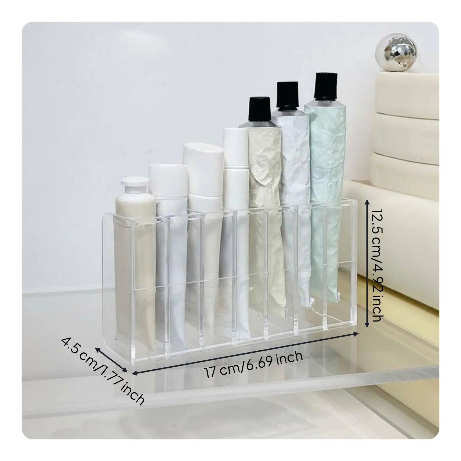 Acrylic Organizer Space Efficient Makeup Display Rack Storage Box for Hand Cream Bathroom Counter