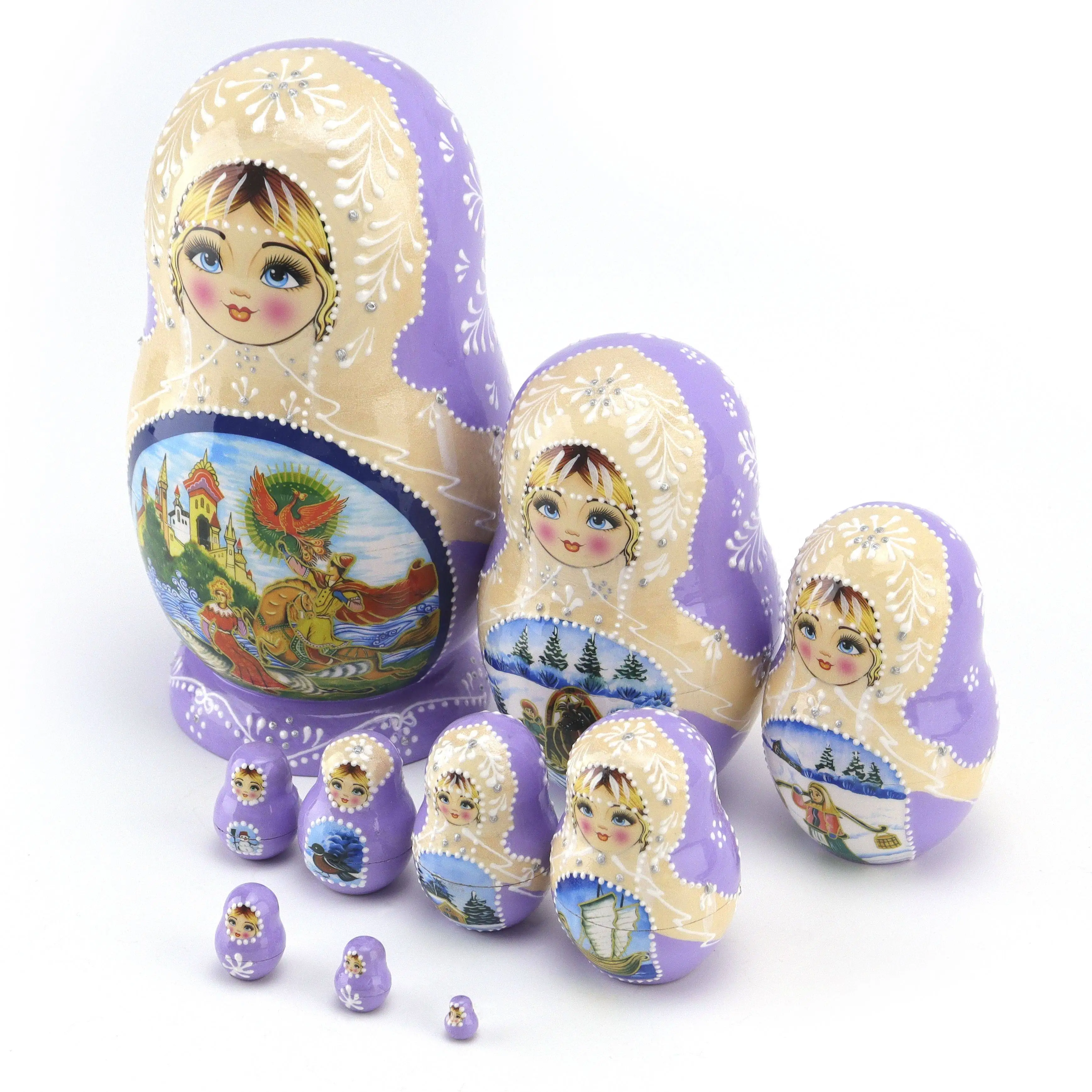 Matryoshka doll 10-layer lacquered air-dried basswood Harbin tourist souvenir June 1st gift ornament