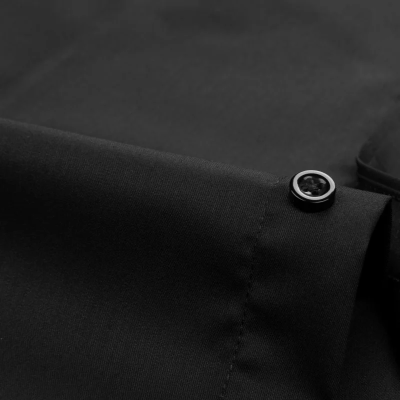 4XL Elasticity Classic Solid color White Shirts Men Long Sleeve Casual Slim Fit Men Shirts Short Sleeve Anti-wrinkle With pocket