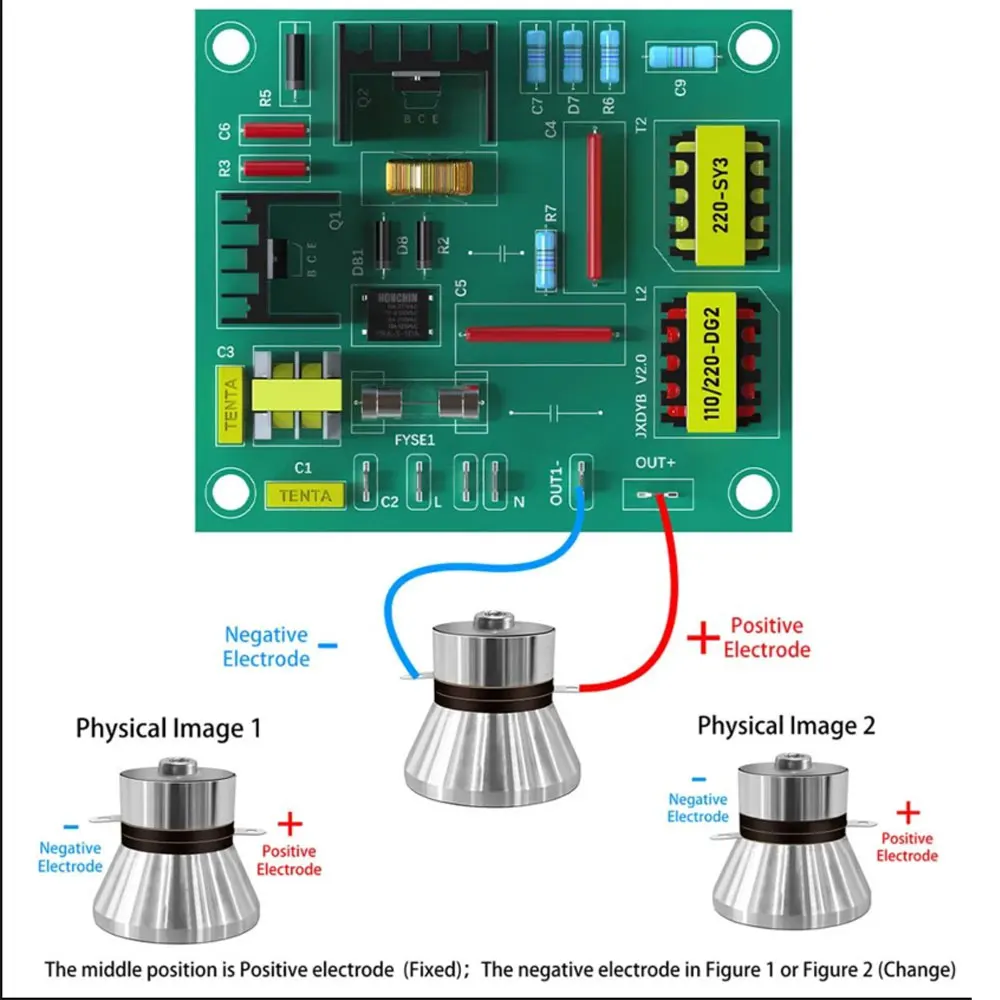 Ultrasonic Cleaner PCB Driver Boards Circuit Board Kit With 40KHz Ultrasounic Transducer