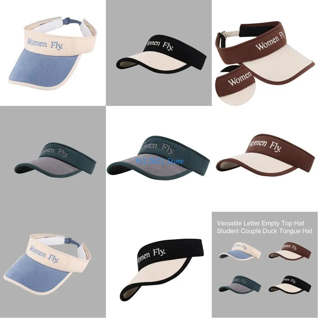 

G5GC Women Sunshades Sun Hat Outdoor Embroidered "Women Fly" Wide Brimmed Empty Top