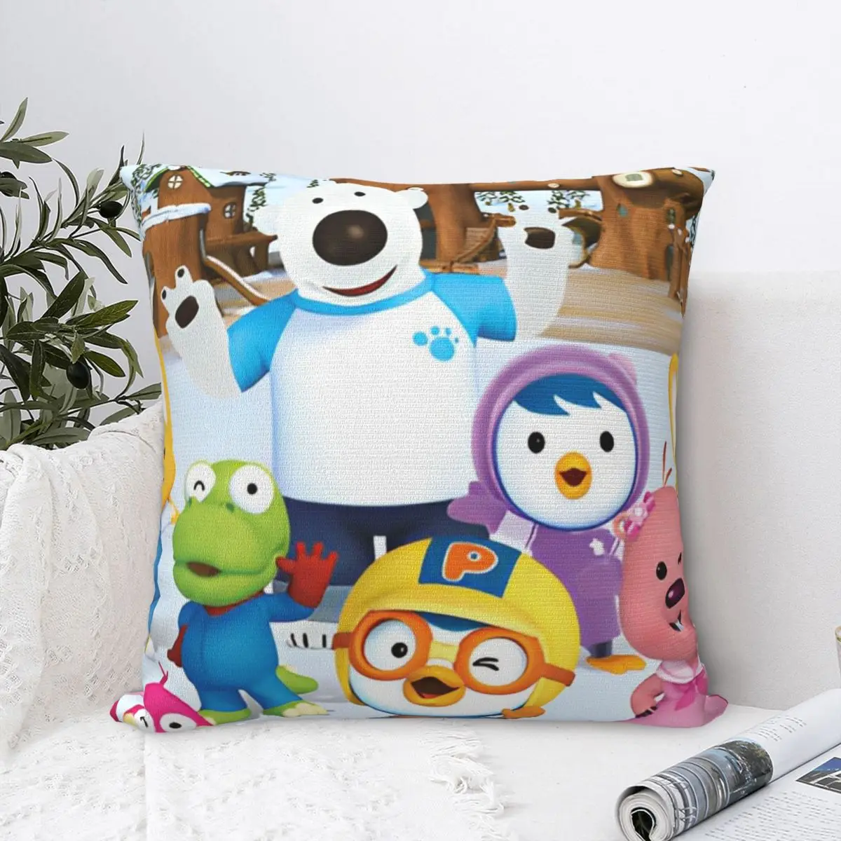 Pororos Penguin Pillowcases Printed Polyester Cushion Cover Decorations Pillow Case Cover Chair Dropshipping 40X40cm Multi-Size