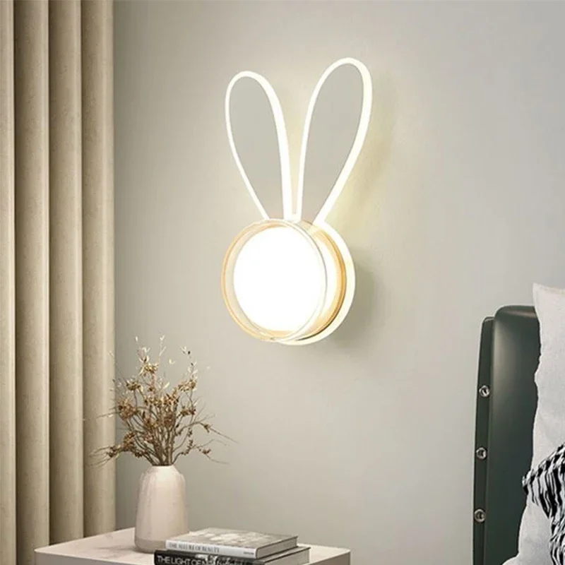 

Creative Bunny Bedroom Bedside Wall Lamp, Minimalist Whale Living Room and Study Decoration, Background Wall LED Wall Lamp