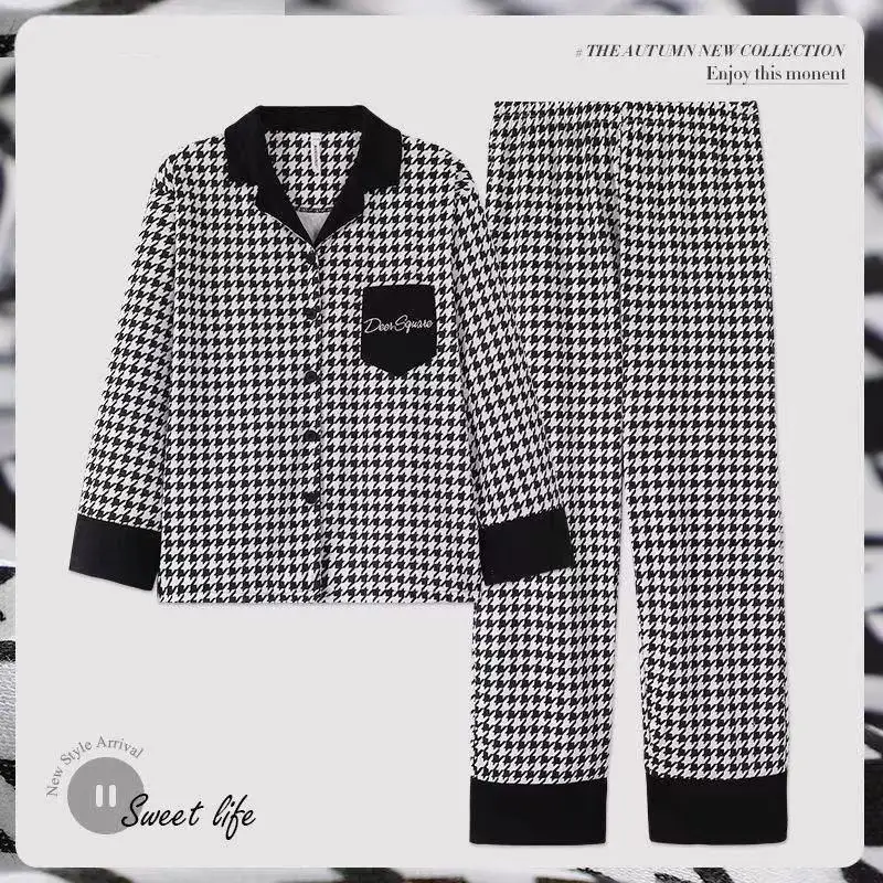 

Women's Long Sve Lapel Home Clothing Pajama Spring Autumn Thin Model No Brand G M Suitable Season Spring