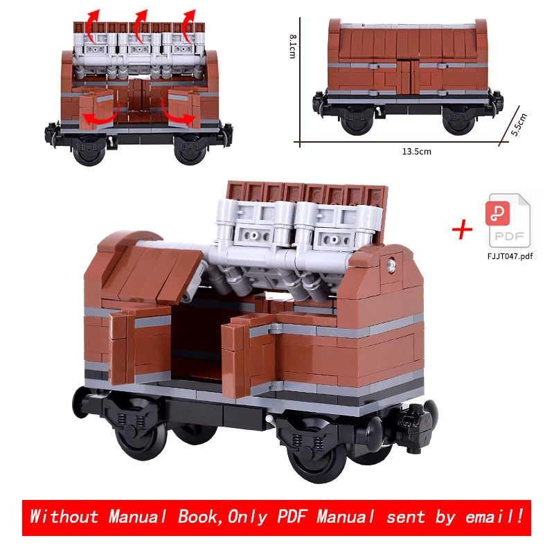 MOC City Creative Idea Train Base Loader Covered Carriage Building Block Bricks Kids DIY High-tech Creative Toys