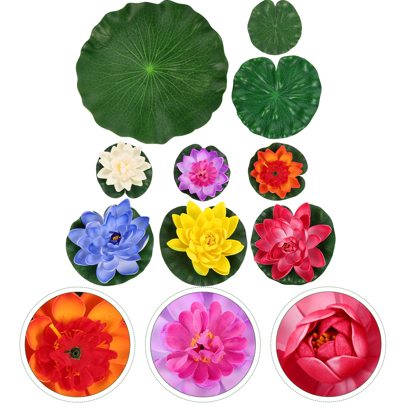 Artificial Lotus Floating Water Lily Pool Decor Simulated Flowers Plant Fish Pond Ornament Surface Adornment Simulation Fake