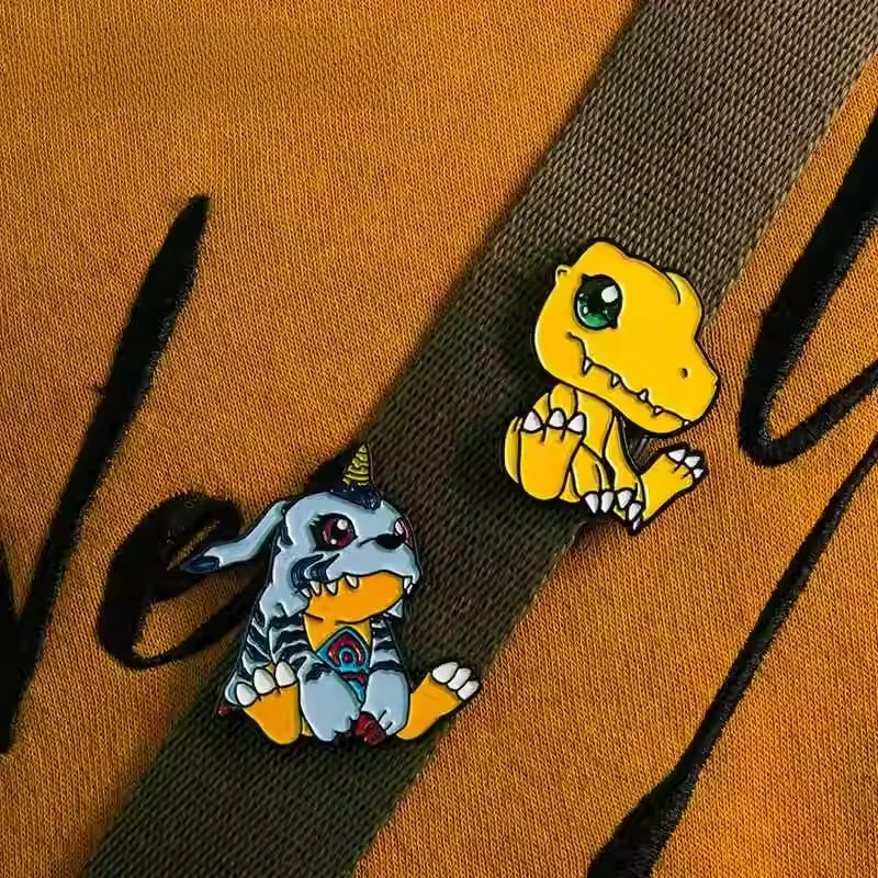 

Металлический магнитный значок Digimon, наклейка на холодильник Agumon Gabumon Adventure, аниме, коллекционный подарок для фанатов